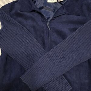 Studio Works Women's Deep Blue Zip-Up Sweater